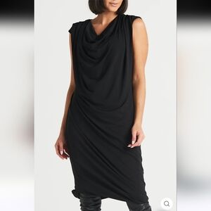 Planet By Lauren G Black Matte Jersey Drape Sleeveless Dress 3 XL
